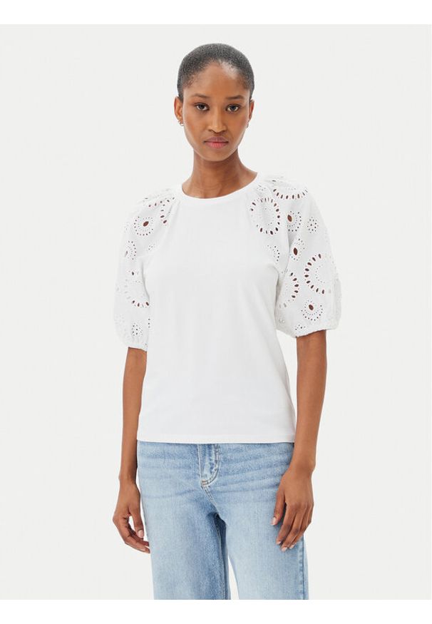 French Connection Bluzka 76YAS 10 Biały Regular Fit. Kolor: biały. Materiał: bawełna