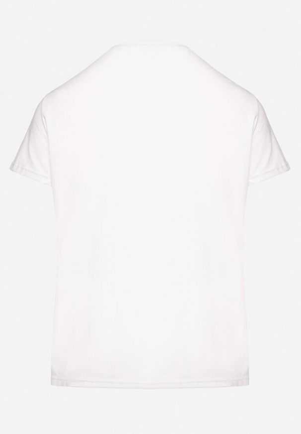 Born2be - Biały T-shirt z Bawełny w Klasycznym Stylu Venamia. Kolor: biały. Materiał: bawełna. Styl: klasyczny