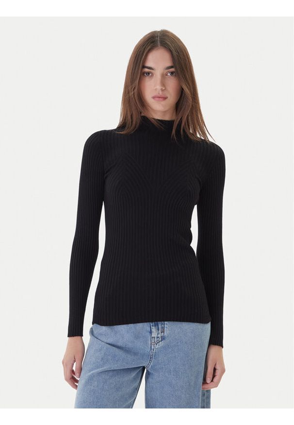 Kontatto Sweter 3M0814C Czarny Regular Fit. Kolor: czarny. Materiał: syntetyk