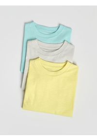 Reserved - Bawełniany t-shirt 3 pack - jasnożółty. Kolor: żółty. Materiał: bawełna #1