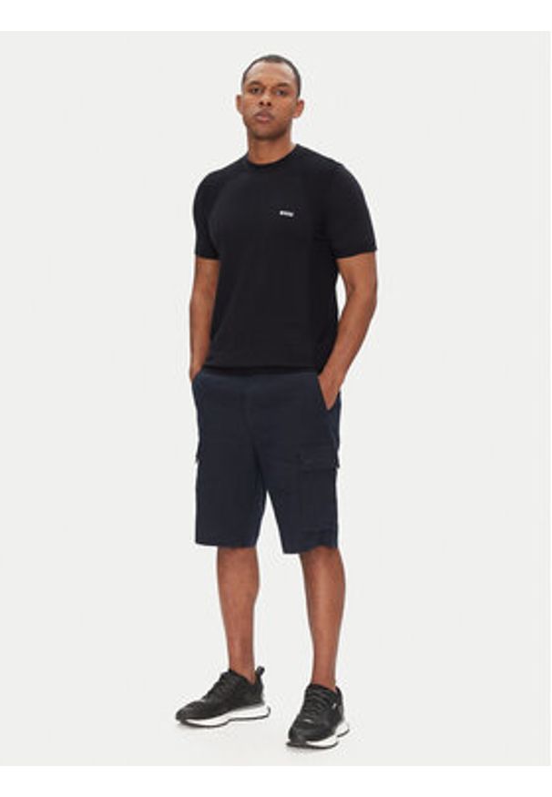 BOSS T-Shirt Momentum 50520683 Granatowy Regular Fit. Kolor: niebieski. Materiał: bawełna