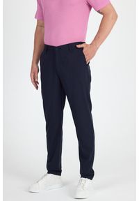 WOOLONA - Spodnie Chino Męskie Merino - Smart & Flex. Kolor: niebieski. Sport: turystyka piesza