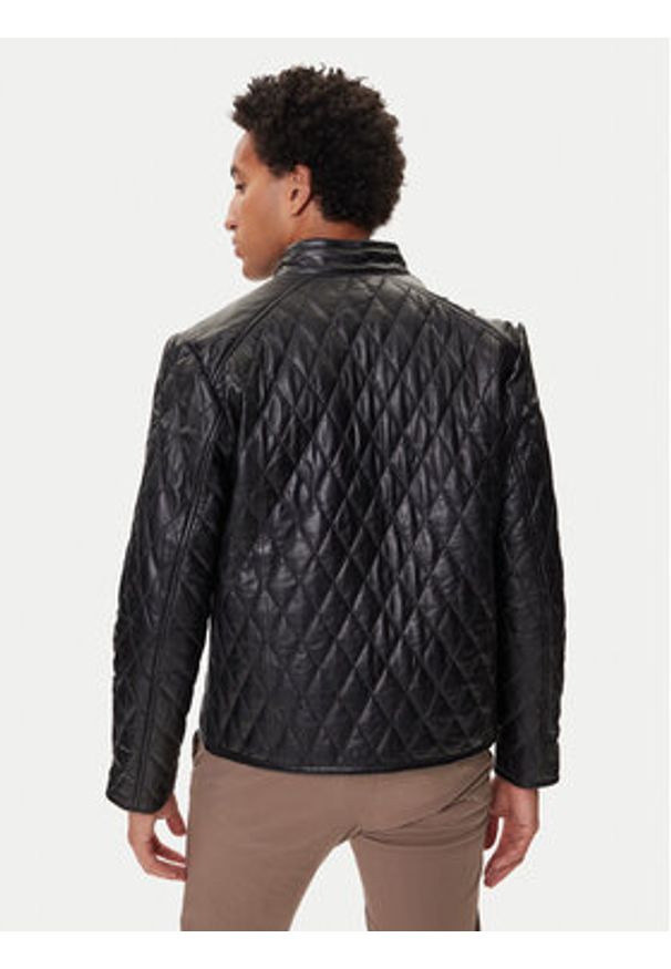 JOOP! Kurtka skórzana 17 Boys 1500150 80000851 Czarny Regular Fit. Kolor: czarny. Materiał: skóra
