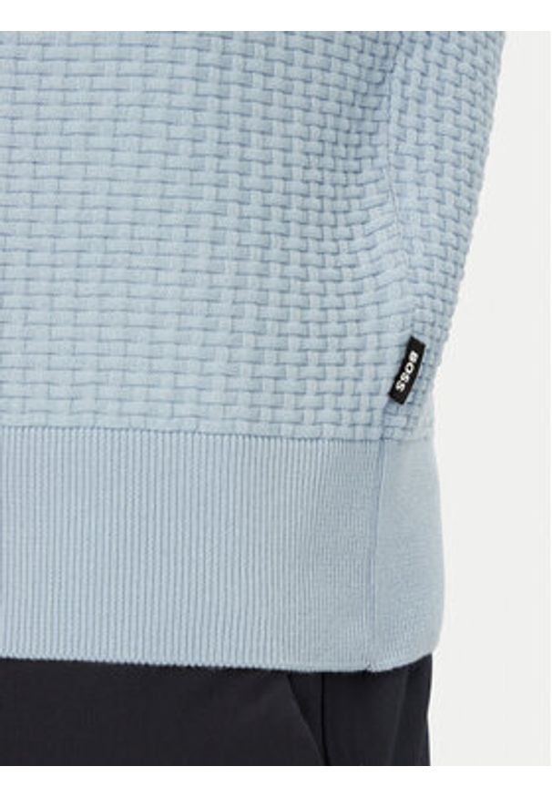BOSS Sweter H-Nilton 50560468 Niebieski jasny Regular Fit. Kolor: niebieski. Materiał: bawełna