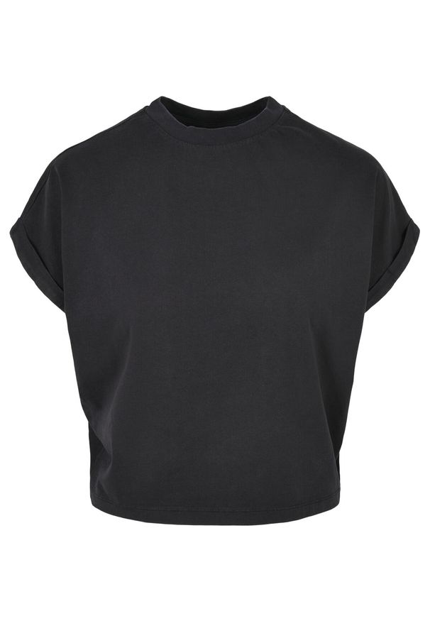 Koszulka damska Urban Classics short pigment dye découpé. Kolor: czarny. Materiał: tkanina