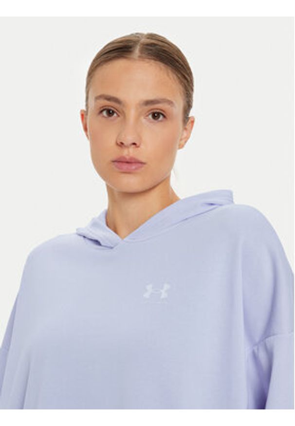 Under Armour Bluza Ua Rival 1382736 Fioletowy Loose Fit. Kolor: fioletowy. Materiał: bawełna