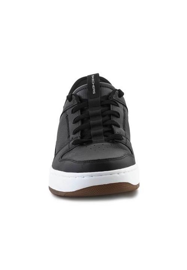 skechers - Buty do chodzenia męskie Skechers Slipins Sport Court 92 Distown. Kolor: czarny. Materiał: skóra. Szerokość cholewki: normalna. Model: Skechers Sport. Sport: turystyka piesza