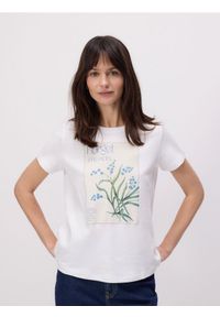 Reserved - T-shirt z nadrukiem - biały. Kolor: biały. Materiał: bawełna. Wzór: nadruk #1