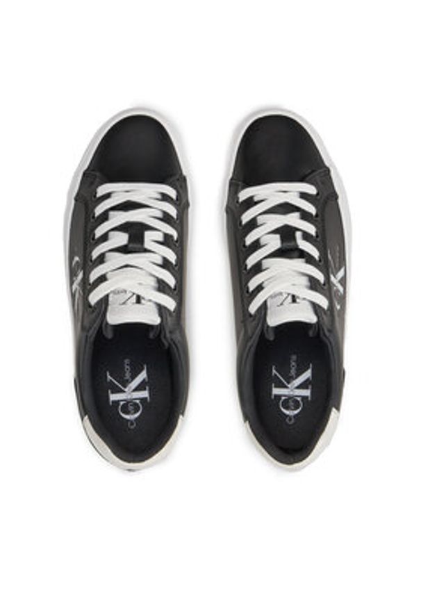 Calvin Klein Jeans Sneakersy Vulc Flatform Laceup Lth YW0YW01474 Czarny. Kolor: czarny. Materiał: skóra