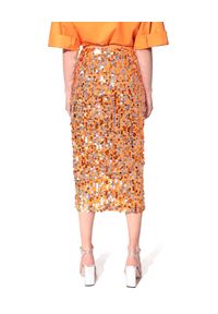 AGGI - Pomarańczowa cekinowa spódnica Layla. Stan: podwyższony. Kolor: pomarańczowy. Materiał: wiskoza. Wzór: aplikacja #1