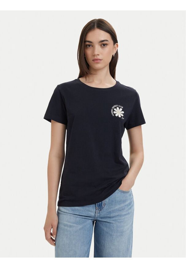 BOSS T-Shirt C_Elove_5 50566827 Granatowy Slim Fit. Kolor: niebieski. Materiał: bawełna