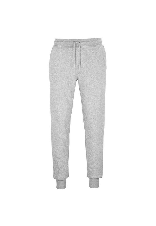 SOL'S - Melanżowe Spodnie Do Biegania Jumbo Fleece Unisex Dla Dorosłych. Kolor: szary. Materiał: dresówka. Wzór: melanż