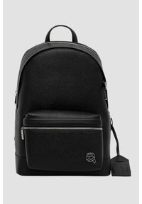 Karl Lagerfeld - KARL LAGERFELD Czarny plecak męski ze skóry ekologicznej Ikon. Kolor: czarny. Materiał: skóra ekologiczna. Styl: casual, elegancki #1