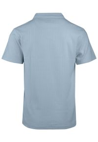 Dzianinowa Koszulka Polo - Dekolt Bez Guzików - Brave Soul - Błękitna. Okazja: na co dzień. Typ kołnierza: polo. Kolor: niebieski. Materiał: elastan, bawełna. Styl: casual #5