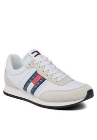 Tommy Jeans Sneakersy Tjm Runner Casual Ess EM0EM01351 Biały. Okazja: na co dzień. Kolor: biały. Materiał: materiał #2