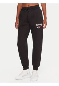 Reebok Spodnie dresowe Stacey RK25166CCW Czarny Regular Fit. Kolor: czarny. Materiał: bawełna