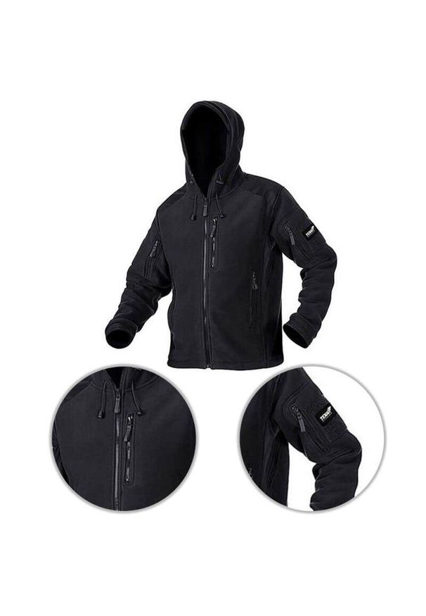 Bluza Polarowa męska Texar Husky Czarna. Kolor: czarny. Materiał: polar. Sport: outdoor