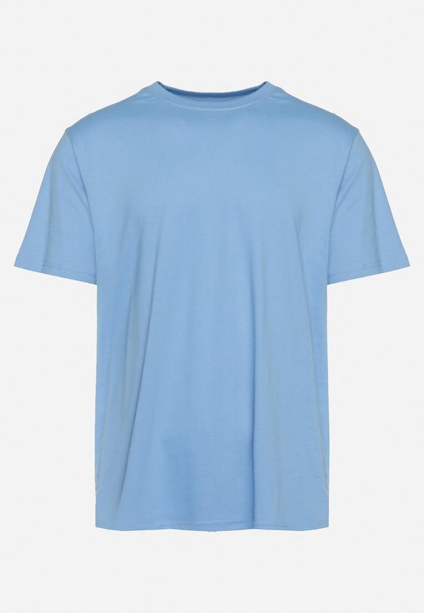 Born2be - Jasnoniebieska Casual Koszulka T-shirt z Bawełny Ikesse. Okazja: na co dzień. Kolor: niebieski. Materiał: bawełna. Styl: casual
