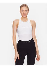 Calvin Klein Performance Top 00GWS3K135 Biały Slim Fit. Kolor: biały. Materiał: syntetyk