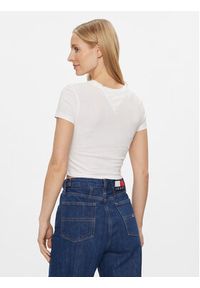 Tommy Jeans T-Shirt Lips DW0DW17373 Biały Slim Fit. Kolor: biały. Materiał: bawełna #3