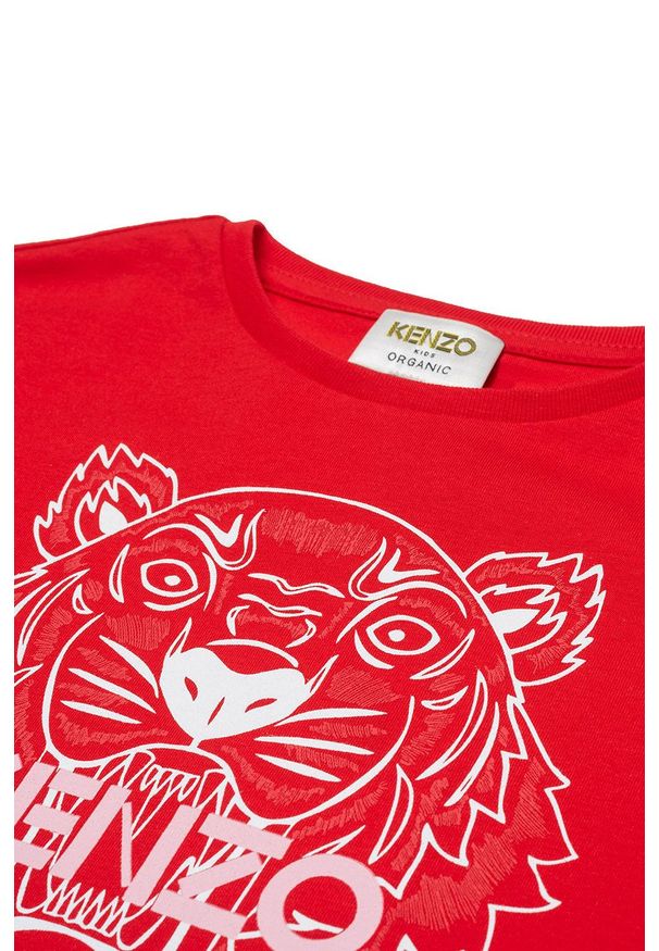 Kenzo kids - Kenzo Kids T-shirt dziecięcy kolor czerwony. Okazja: na co dzień. Kolor: czerwony. Materiał: dzianina. Długość rękawa: krótki rękaw. Długość: krótkie. Wzór: nadruk. Styl: casual