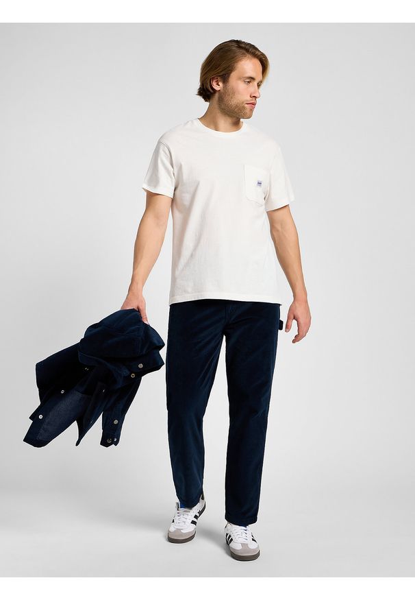 Lee - LEE MĘSKIE SPODNIE SZTRUKSOWE LEE CARPENTER RIVET NAVY 112359178. Materiał: sztruks