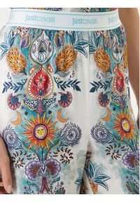 Just Cavalli Spodnie materiałowe 80PAA120 NS837 Błękitny Wide Leg. Kolor: niebieski. Materiał: wiskoza #3