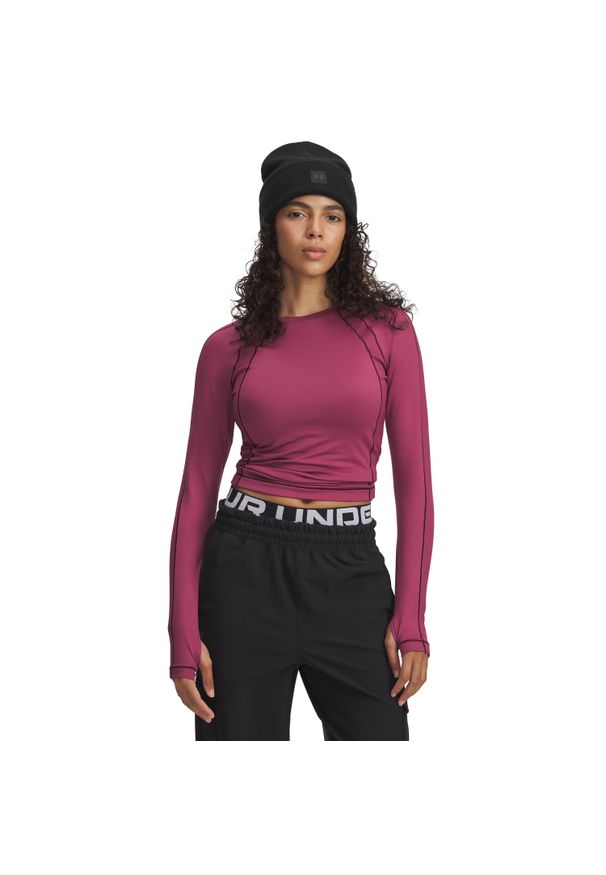 Damski top treningowy Under Armour ColdGear. Kolor: fioletowy. Styl: sportowy