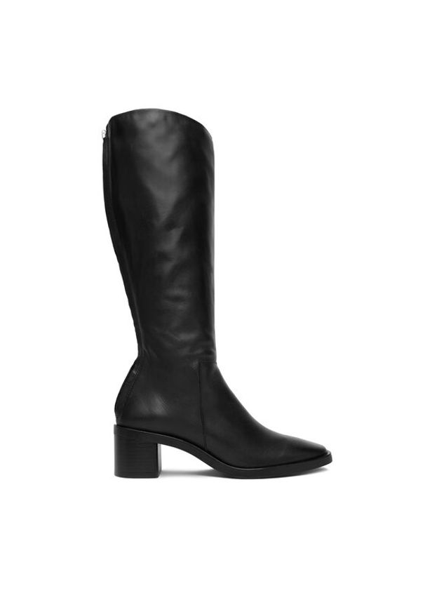 Calvin Klein Kozaki Block Heel Knee Boot Lth HW0HW02812 Czarny. Kolor: czarny. Materiał: skóra