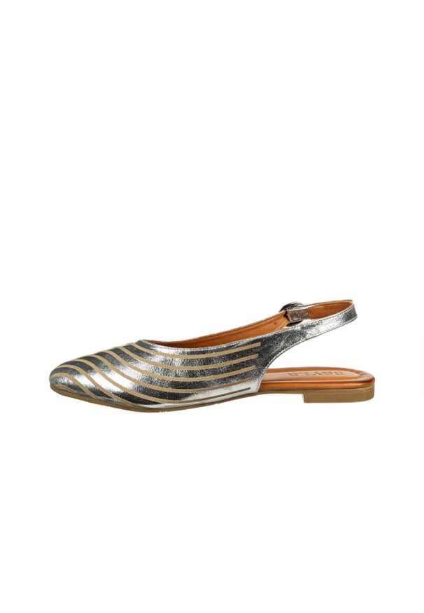 Sandały Bayla-161 037 117 130 Silver Kristal 161686, Srebrny, Skóra naturalna. Zapięcie: sprzączka. Kolor: srebrny. Materiał: skóra. Sezon: lato