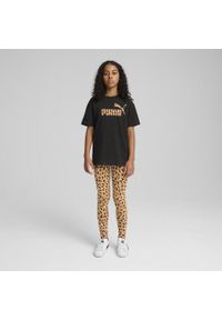 Puma - Młodzieżowe legginsy Essentials Aninmal PUMA Light Sand Beige. Kolor: beżowy. Wzór: motyw zwierzęcy, nadruk, haft. Styl: młodzieżowy