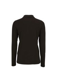 SOL'S - Damska Koszulka Polo Z Długim Rękawem Perfect Pique. Typ kołnierza: polo. Kolor: czarny. Długość rękawa: długi rękaw. Długość: długie