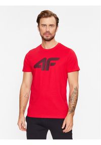 4f - 4F T-Shirt 4FAW23TTSHM0877 Czerwony Regular Fit. Kolor: czerwony. Materiał: bawełna