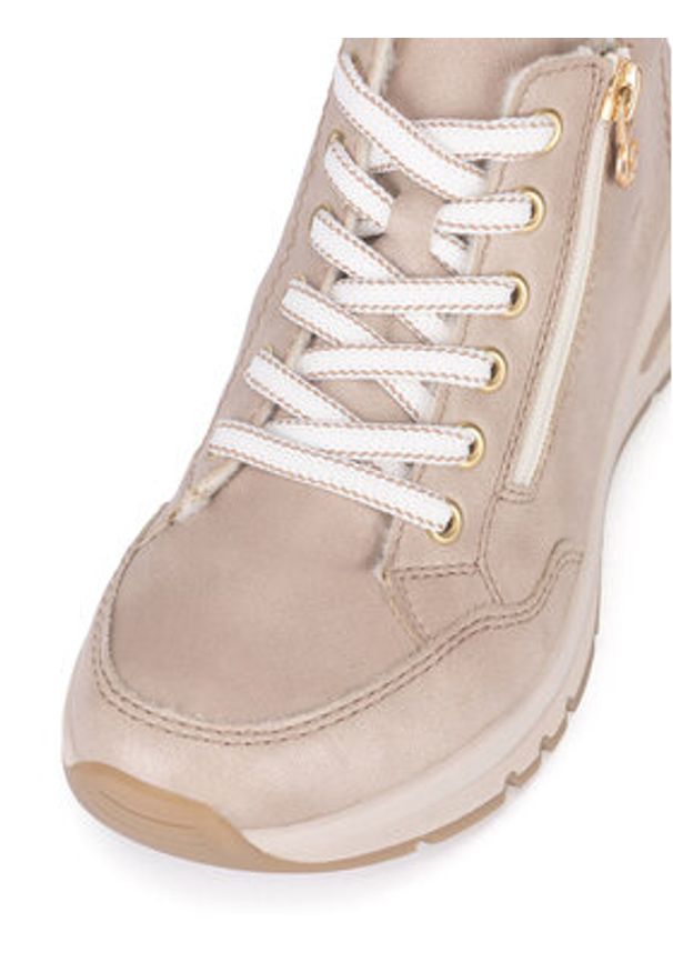 Rieker Trzewiki M6644-62 Beżowy. Kolor: beżowy. Materiał: skóra