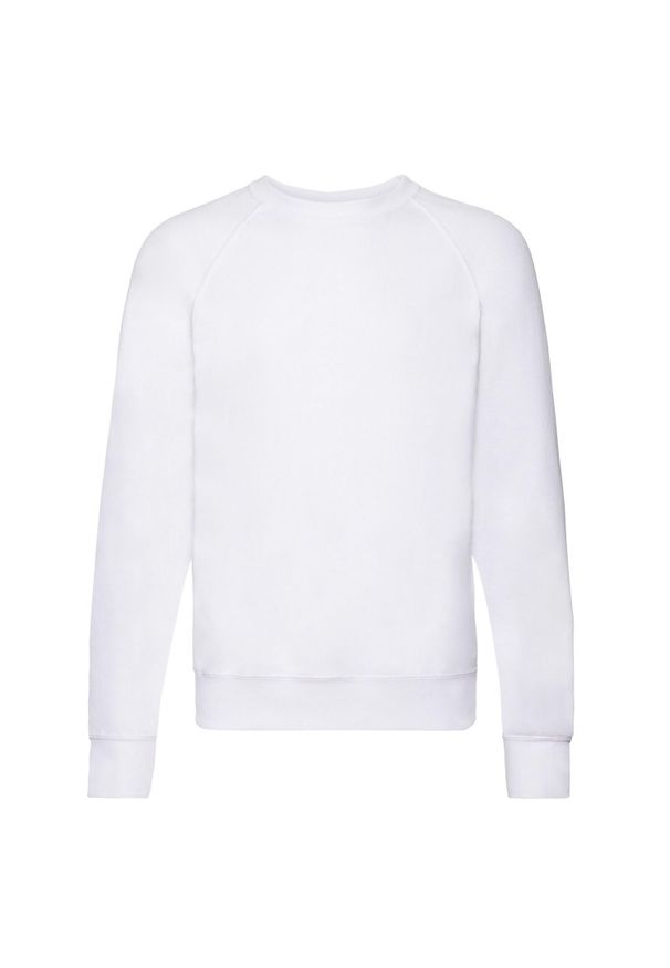 FRUIT OF THE LOOM - Lekka Raglanowa Bluza Unisex Dla Dorosłych. Kolor: biały. Długość rękawa: raglanowy rękaw