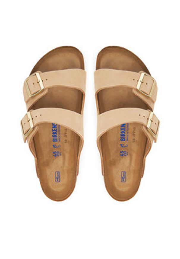 Birkenstock Klapki Arizona Sfb 1019013 Beżowy. Kolor: beżowy. Materiał: nubuk, skóra