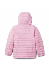 columbia - Kurtka Puchowa Dziecięca Columbia Silver Falls Hooded Jacket. Kolor: różowy. Materiał: puch. Styl: sportowy