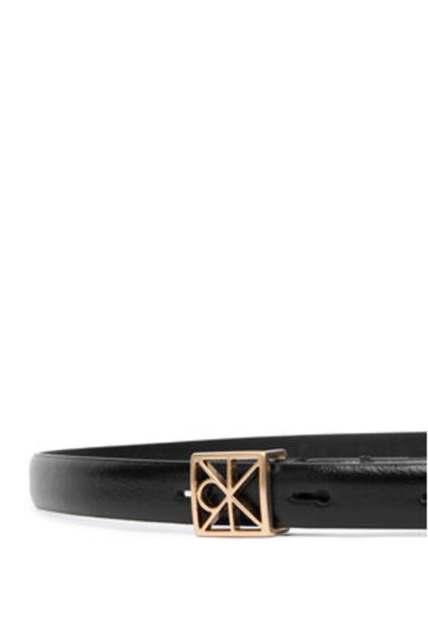 Calvin Klein Pasek Damski Emblem Buckle 15Mm Fixed Smooth LV04F7061G Czarny. Kolor: czarny. Materiał: skóra