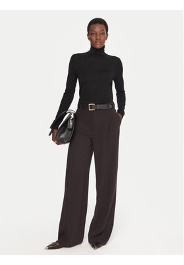 BOSS Golf Frizani 50548298 Czarny Slim Fit. Typ kołnierza: golf. Kolor: czarny. Materiał: wełna