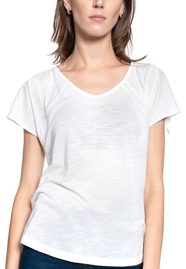 Mustang - DAMSKI T-SHIRT MUSTANG ALINA V LACE 1009066 2020