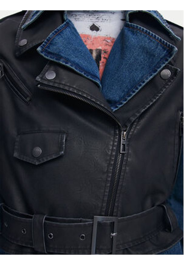 Desigual Płaszcz przejściowy Denimbike 25WWEW52 Niebieski Regular Fit. Kolor: niebieski. Materiał: bawełna