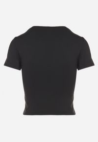 Born2be - Czarny T-shirt Krótki z Wiskozą Eframera. Okazja: na co dzień. Kolor: czarny. Materiał: wiskoza. Długość: krótkie. Styl: klasyczny, elegancki, casual