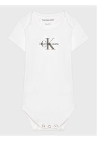 Calvin Klein Jeans Body dziecięce IN0IN00014 Biały Regular Fit. Kolor: biały. Materiał: bawełna #1