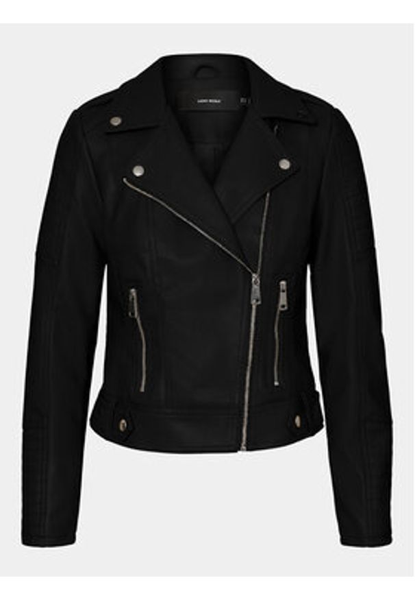 Vero Moda Kurtka z imitacji skóry Kerri 10228728 Czarny Regular Fit. Kolor: czarny. Materiał: skóra
