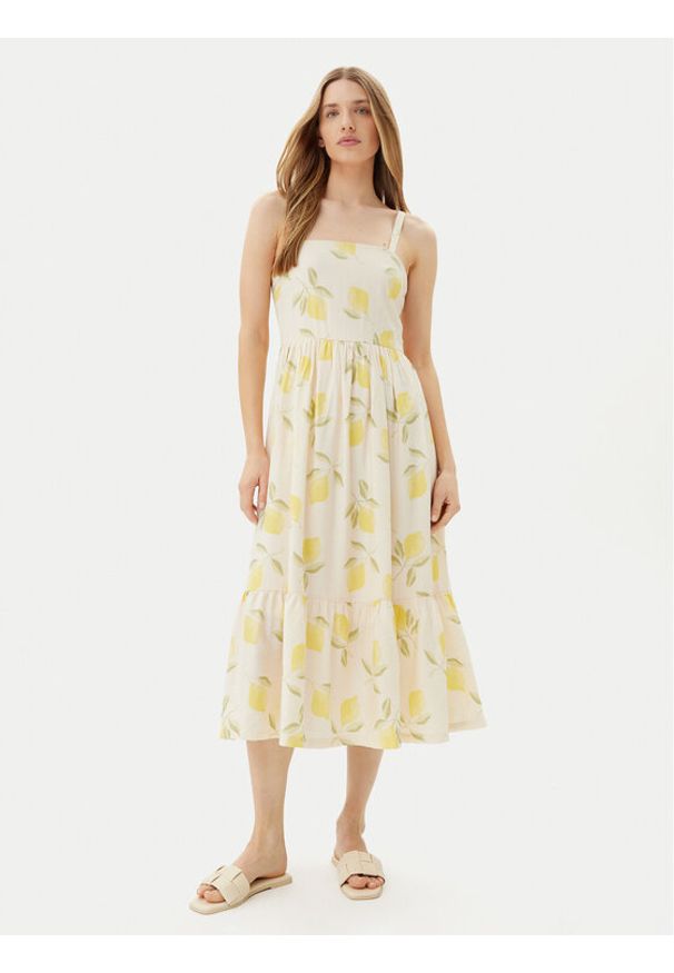 only - ONLY Sukienka letnia Eve 15350884 Beżowy Regular Fit. Kolor: beżowy. Materiał: wiskoza. Sezon: lato