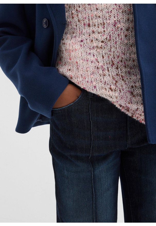 bonprix - Dżinsy z szerokimi nogawkami, mid waist. Kolor: niebieski. Styl: elegancki