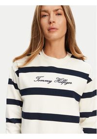 TOMMY HILFIGER - Tommy Hilfiger Bluza Script WW0WW45743 Écru Regular Fit. Materiał: bawełna