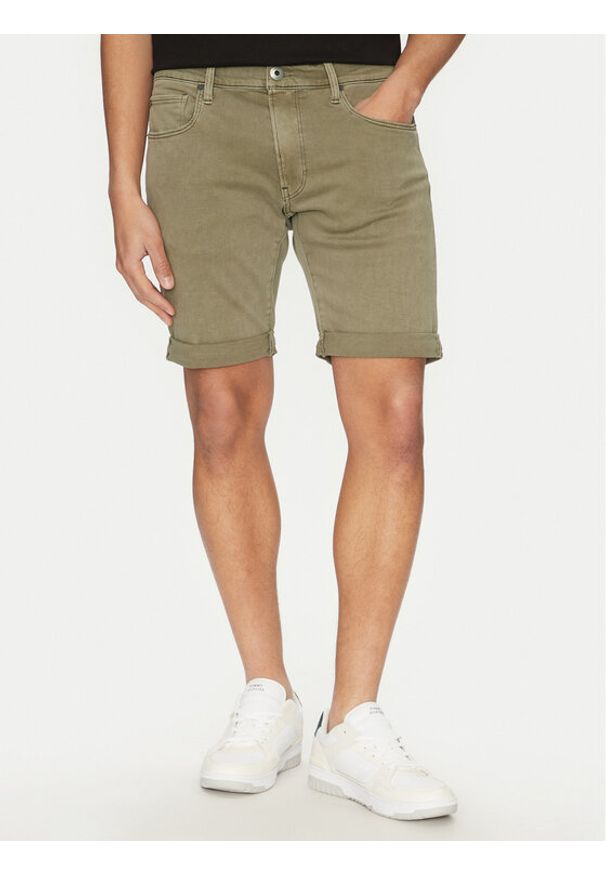 G-Star RAW - G-Star Raw Szorty jeansowe Elto D10481-C258 G567 Zielony. Kolor: zielony. Materiał: bawełna