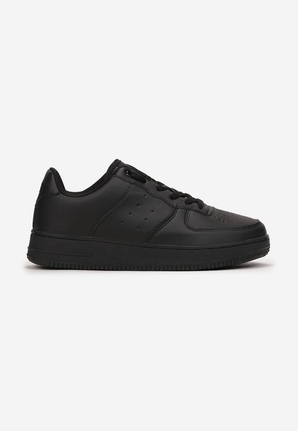 Born2be - Czarne Sneakersy Adriney. Zapięcie: sznurówki. Kolor: czarny. Materiał: prążkowany. Szerokość cholewki: normalna. Wzór: aplikacja. Sezon: lato