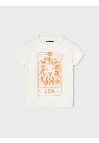 Sinsay - Bawełniana koszulka z nadrukiem - kremowy. Kolor: kremowy. Materiał: bawełna. Wzór: nadruk